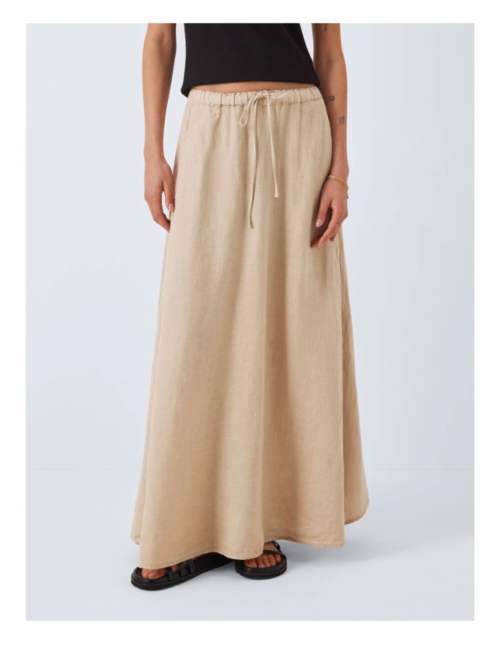 Velvet by Graham & Spencer Bailey Maxi Linen Skirt Biscuit S NWOT Made USA